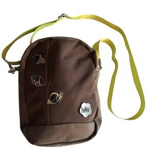 Haiku by Sharon Eisenhauer Embroidered Leaf Crossbody Bag Brown Purse Handbag